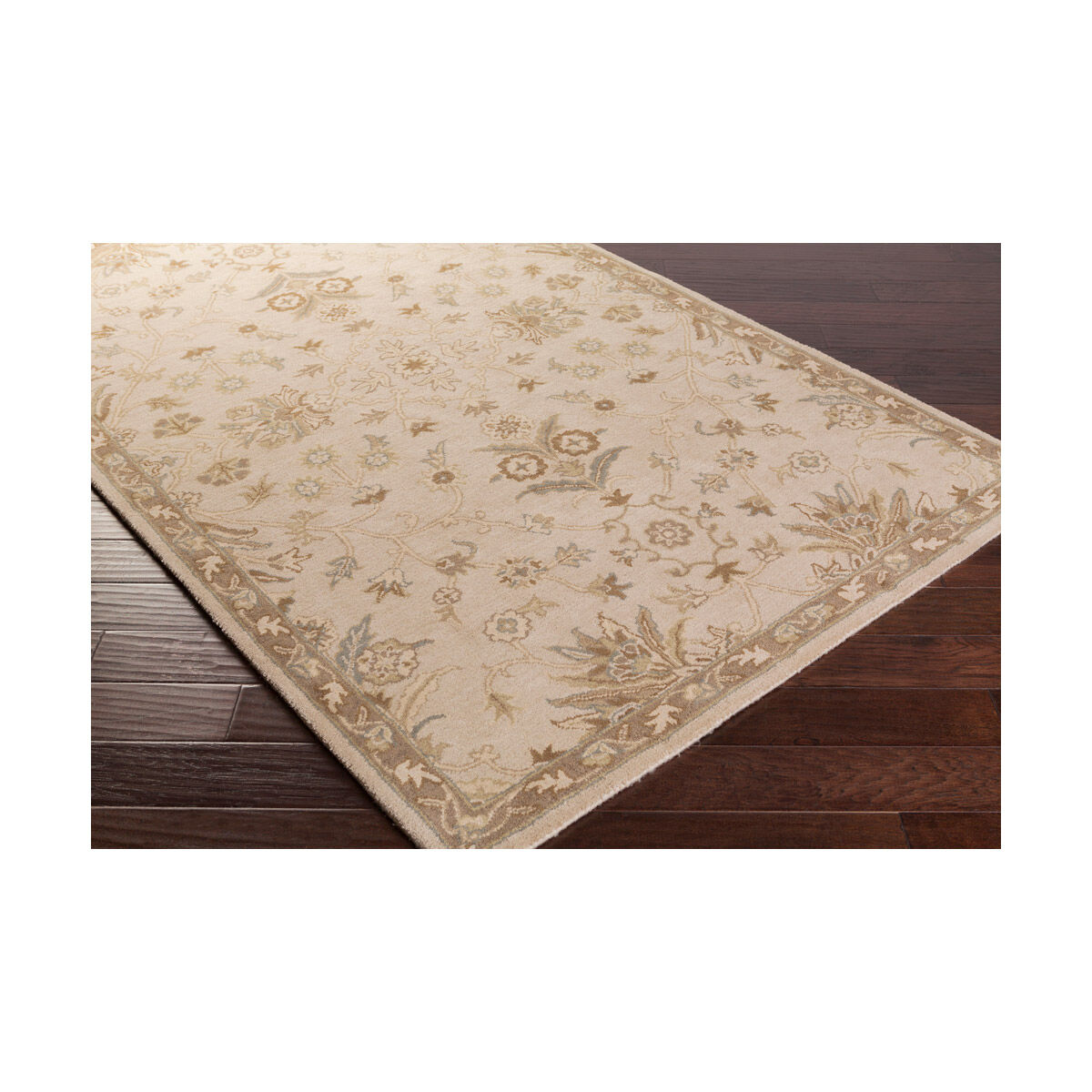 Caesar 96 X 96 inch Beige/Medium Gray/Tan/Sage/Dark Brown Handmade Rug in 8 Ft Square, Wool