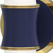 Kane 2 Light 5 inch Matte Midnight Blue with Modern Brass ADA Wall Sconce Wall Light