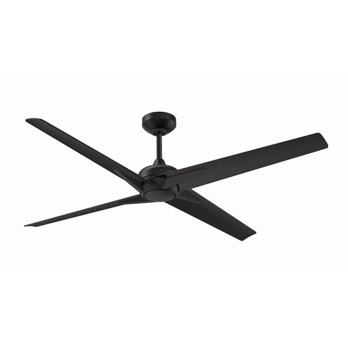 Alestra 56 inch Matte Black with Black Blades Ceiling Fan