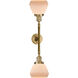 Franklin Restoration Fulton LED 17 inch Brushed Brass Bath Vanity Light Wall Light in Matte White Glass, Franklin Restoration