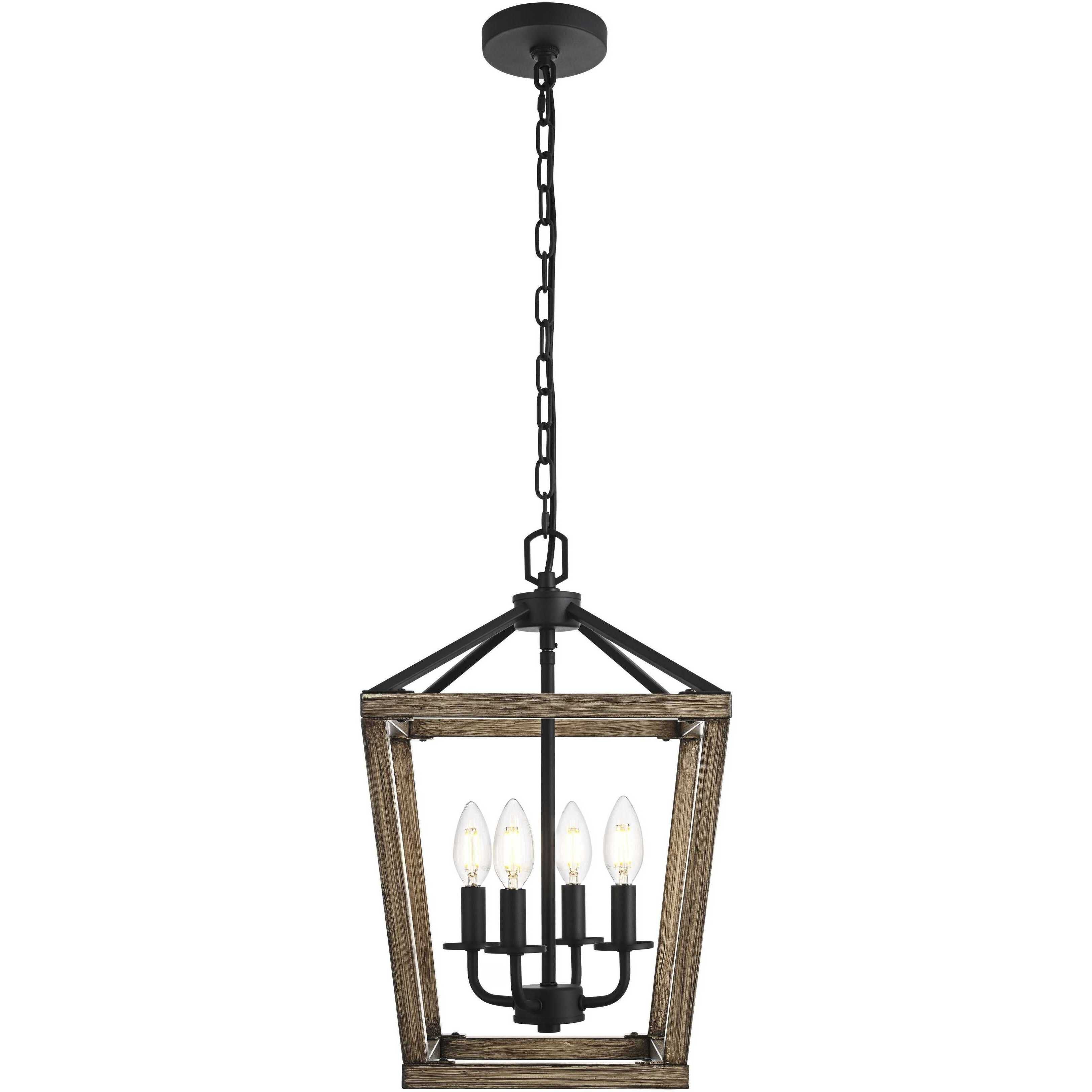 Gage 4 Light 12 inch Brown and Black Pendant Ceiling Light