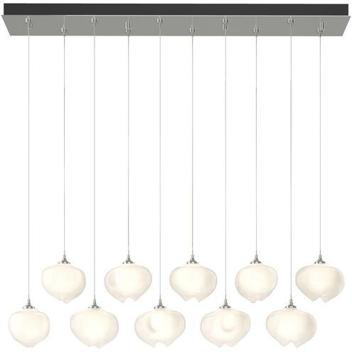 Ume 10 Light 44.7 inch Sterling Pendant Ceiling Light in Frosted, Rectangular