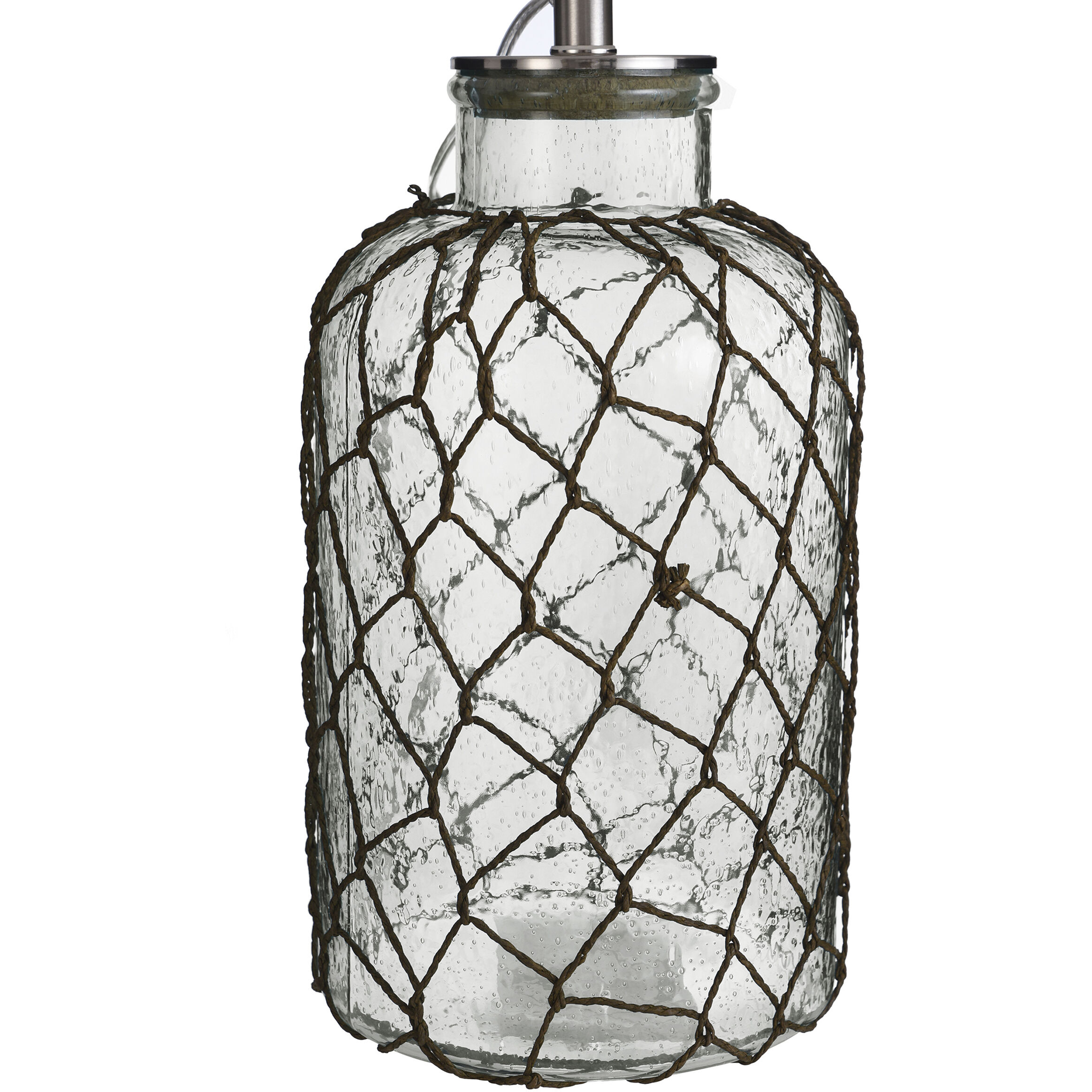 Signature 30.3 inch 150.00 watt Clear Seeded Glass and Off White Table Lamp Portable Light