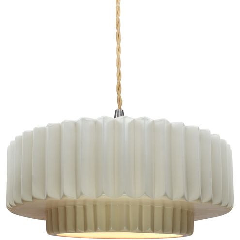 Radiance LED 14.5 inch Matte White and Brushed Nickel Pendant Ceiling Light