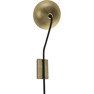 Messala 1 Light 9.5 inch Matte Black with Antique Brass Sconce Wall Light