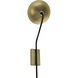 Messala 1 Light 9.5 inch Matte Black with Antique Brass Sconce Wall Light