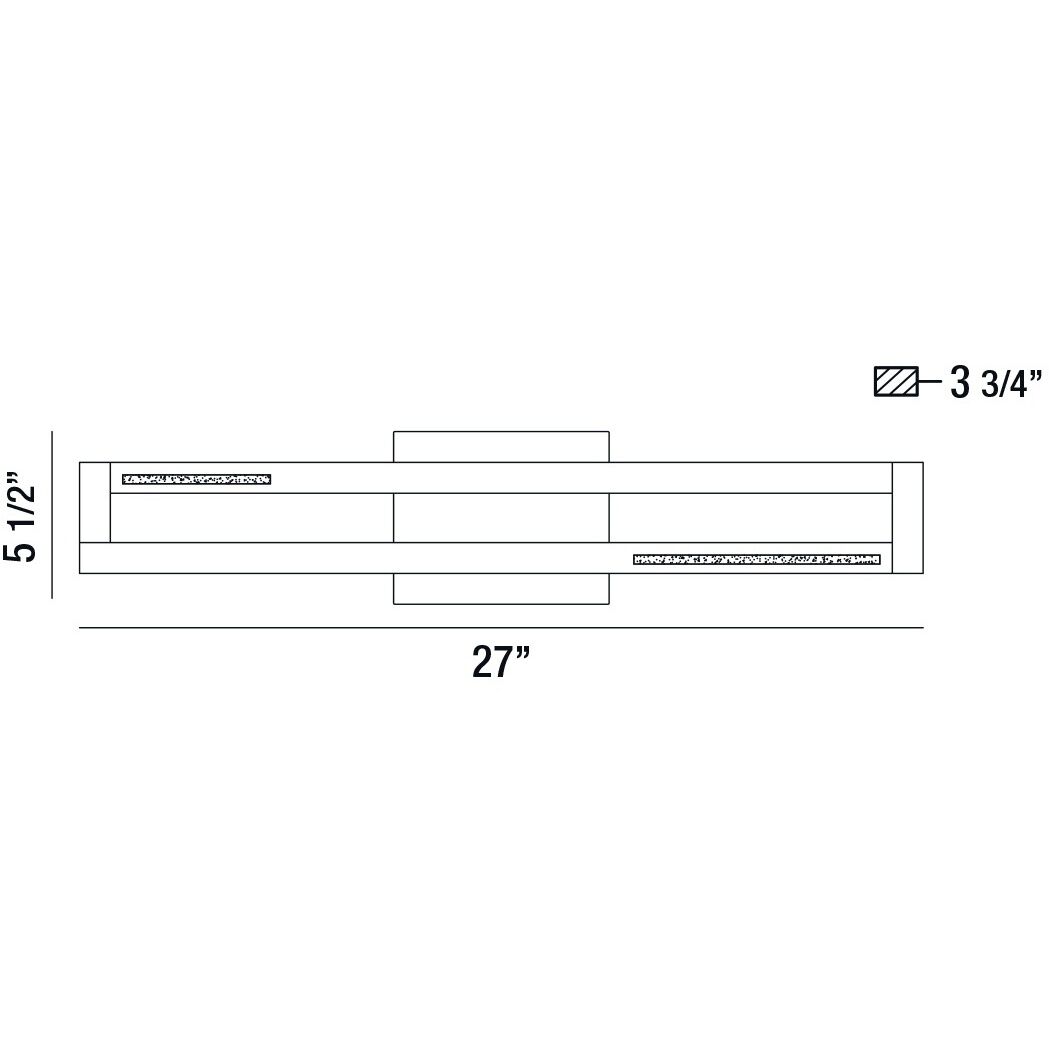 Clinton LED 27 inch Chrome Vanity Light Wall Light, Large