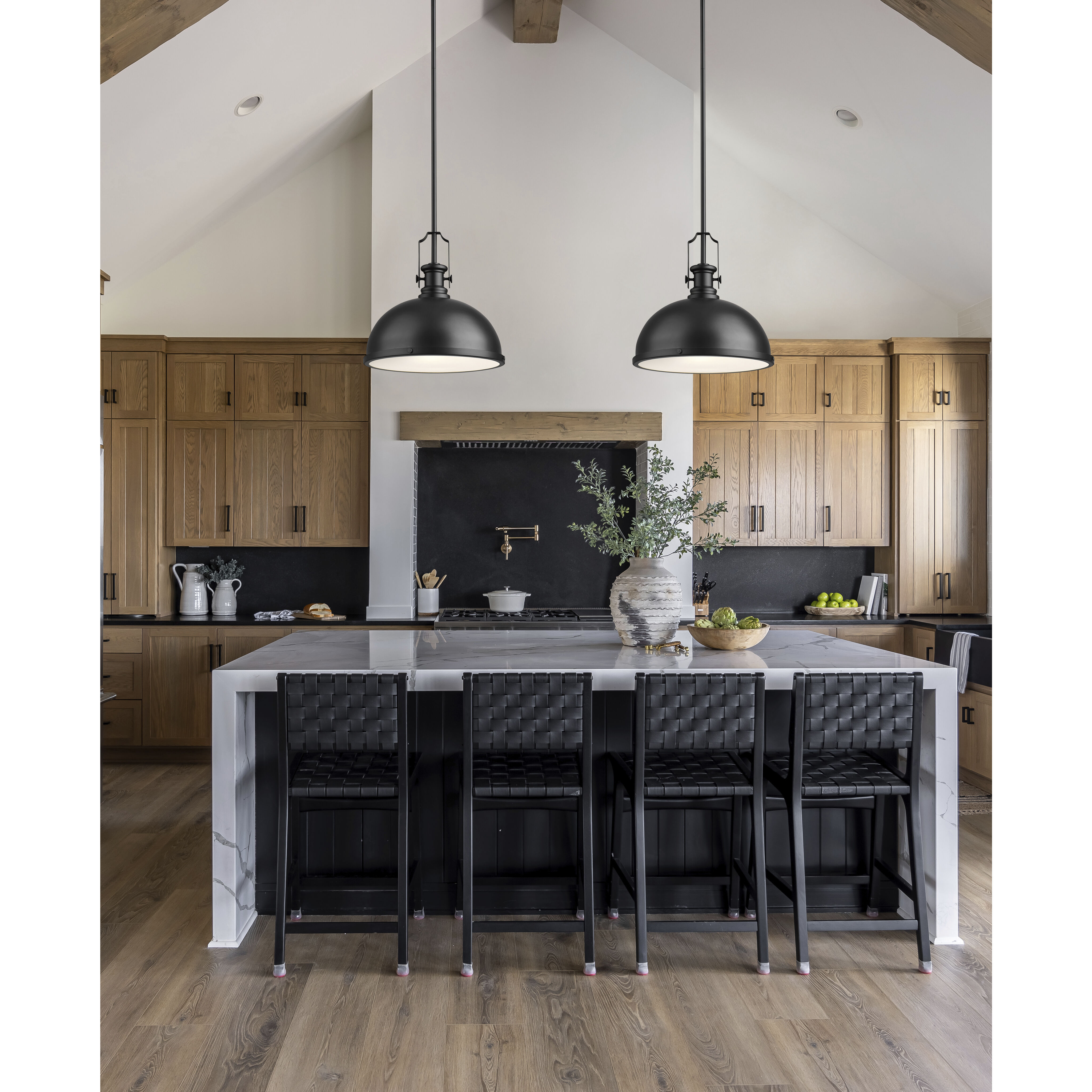 Melange 1 Light 13.25 inch Matte Black Pendant Ceiling Light in Matte Black Steel