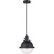 Franklin Restoration Hampden 1 Light 7.25 inch Matte Black Mini Pendant Ceiling Light in Clear Glass