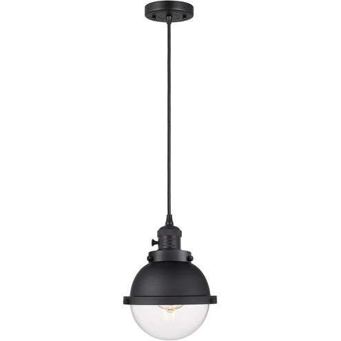 Franklin Restoration Hampden 1 Light 7.25 inch Matte Black Mini Pendant Ceiling Light in Clear Glass