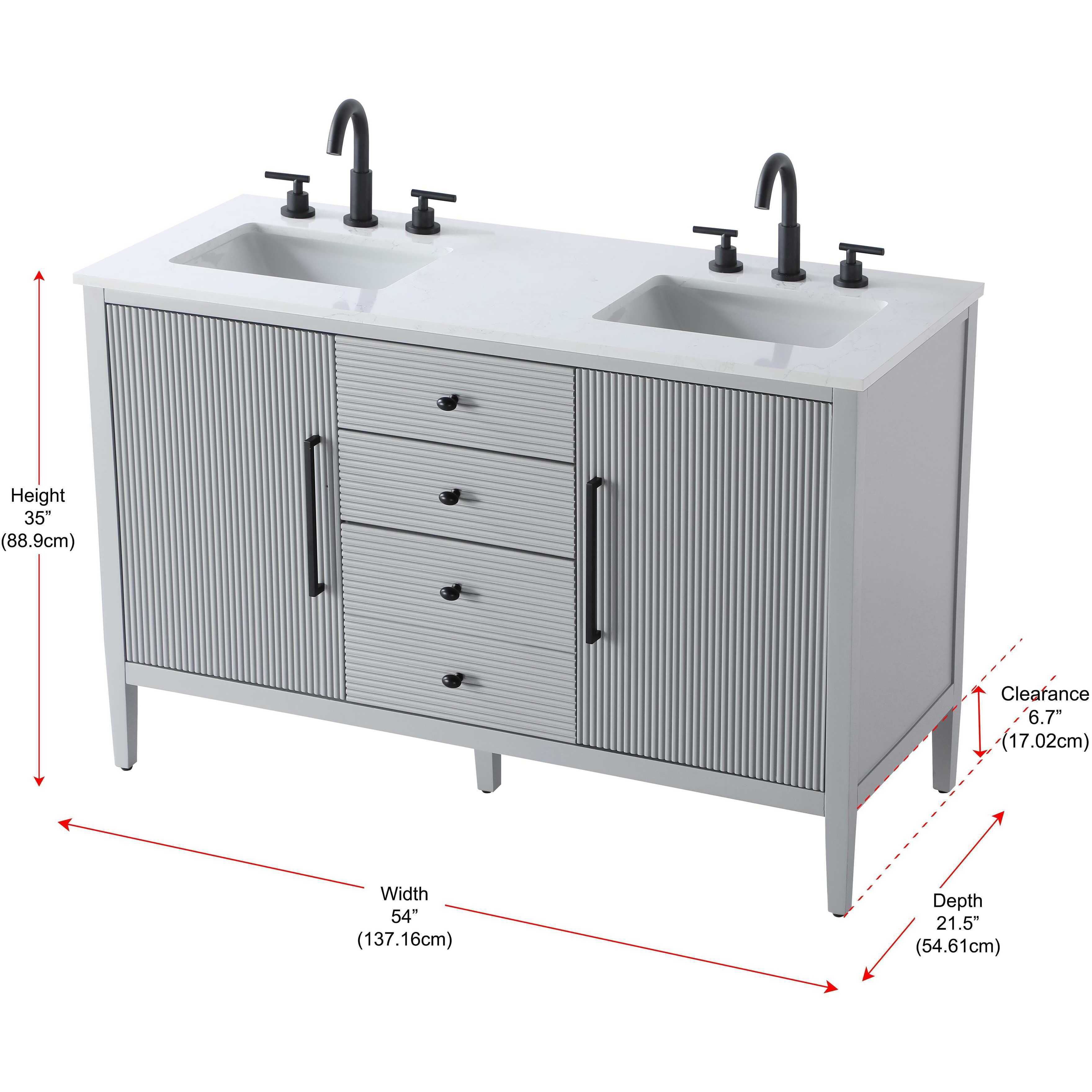 Blakely 54 X 34 inch Grey Bathroom Vanity Cabinet