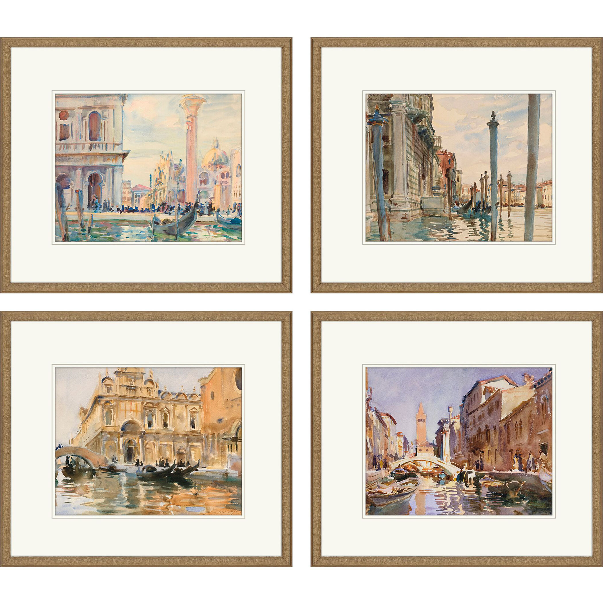 Venice Blue and Green and Pink Framed Art