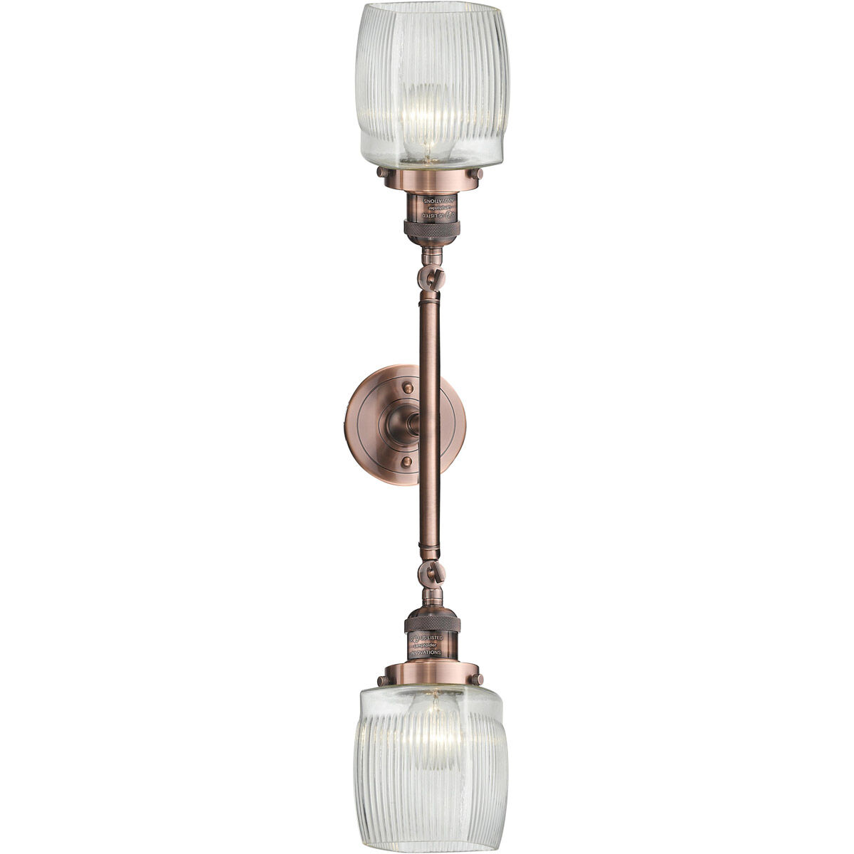 Franklin Restoration Colton 2 Light 16 inch Antique Copper Bath Vanity Light Wall Light, Franklin Restoration