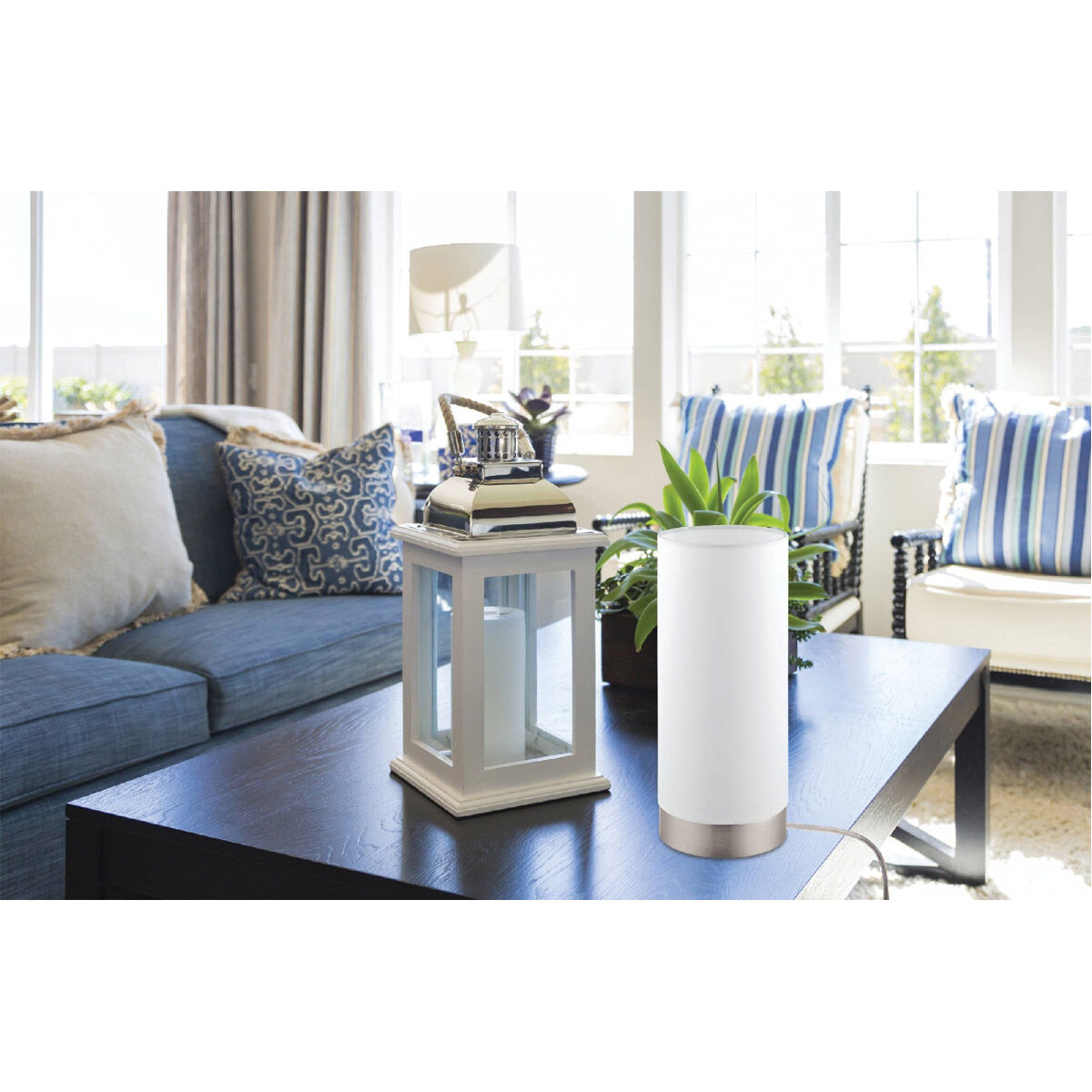 Pasteri 10 inch 60.00 watt Matte Nickel Table Lamp Portable Light 