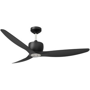 Elemont 52 inch Matte Black and Satin Nickel with Black Blades Ceiling Fan