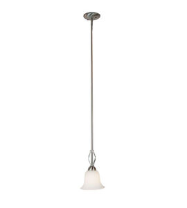 Farmhouse 1 Light 7 inch Brushed Nickel Mini-Pendant Ceiling Light in Frosted