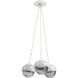 Cabochon LED 13.3 inch Salt White with White Marble Cluster Pendant Ceiling Light in 3000K LED, Smoke