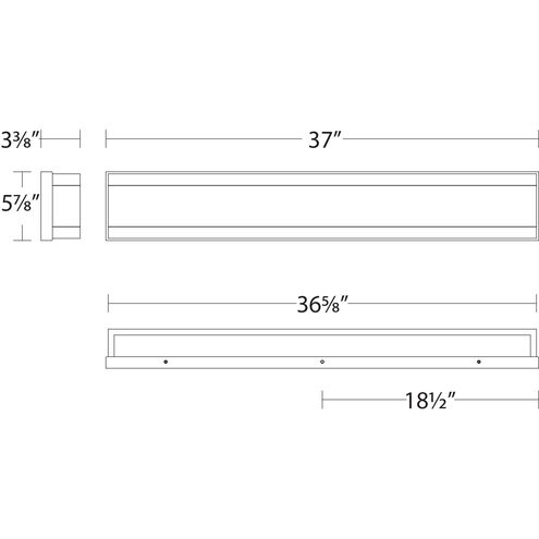 Repose LED 37 inch Aluminum Bath Vanity & Wall Light, dweLED