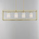 Lateral 4 Light 36 inch Satin Brass Linear Pendant Ceiling Light in Satin White