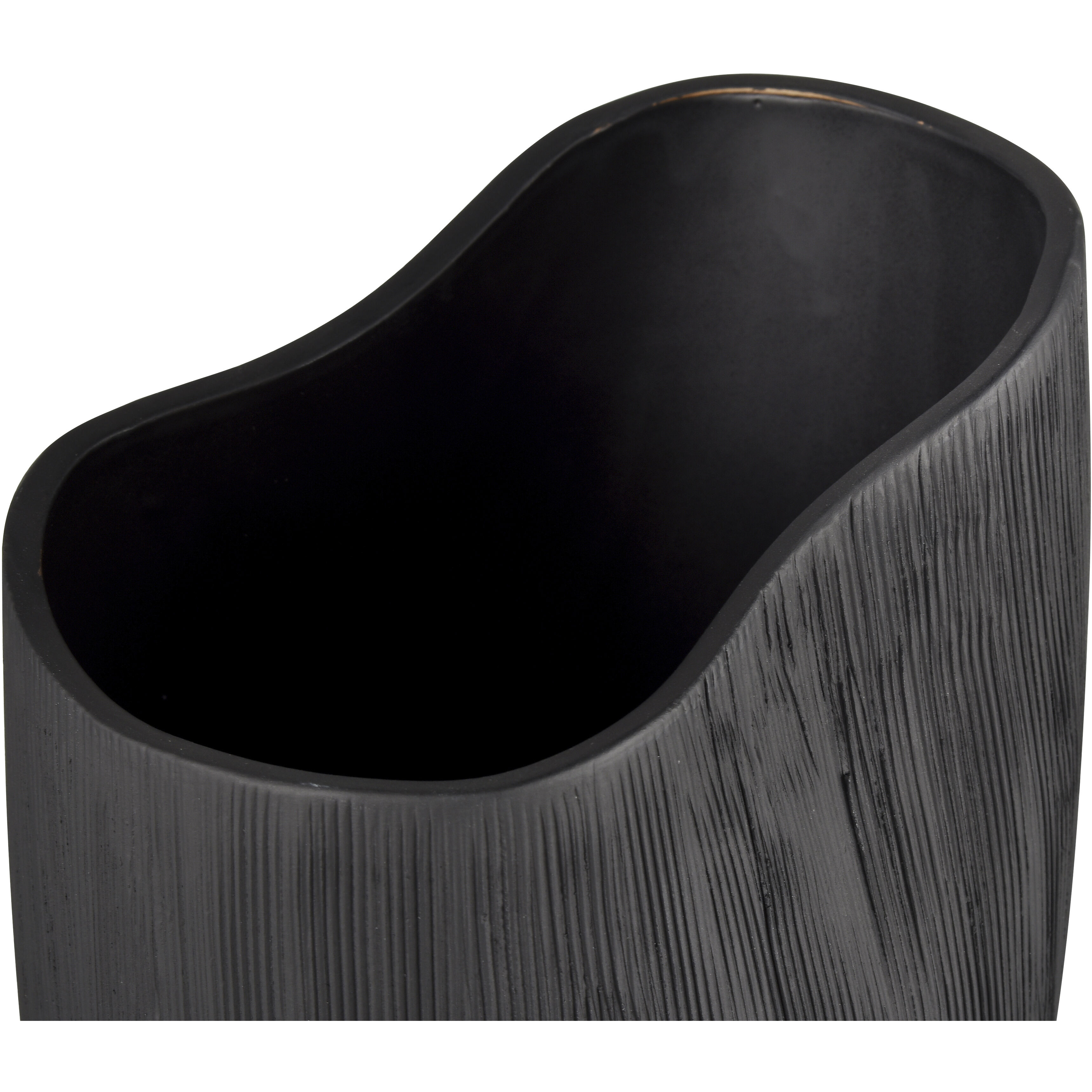 Scribing 10 X 6 inch Vase in Black