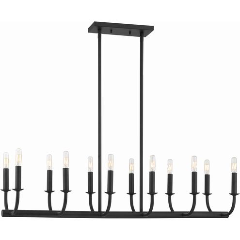 Bailey 12 Light 42 inch Matte Black Chandelier Ceiling Light