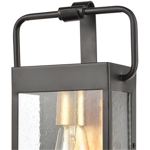 Forty Fort 1 Light 12 inch Matte Black with Brushed Brass Outdoor Sconce