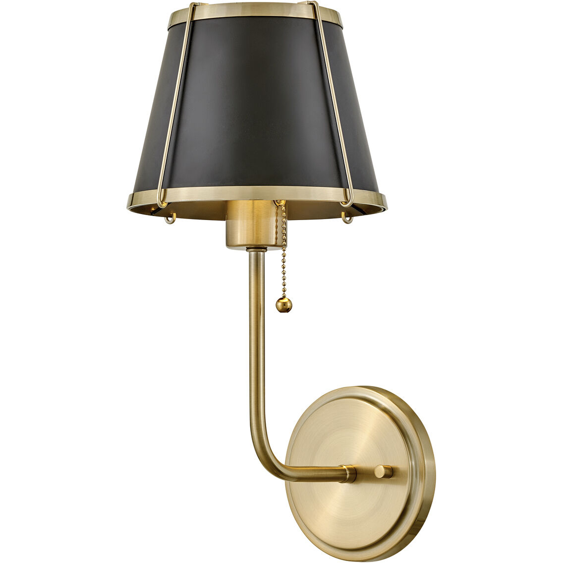Clarke 1 Light 7.25 inch Warm Brass Sconce Wall Light in Warm Brass with Black
