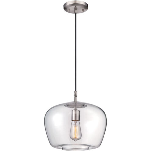 ML 1 Light 12 inch Brushed Nickel Mini Pendant Ceiling Light