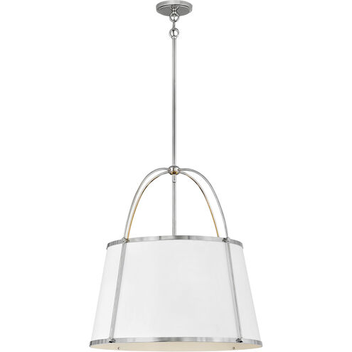 Clarke 4 Light 24.5 inch Polished Nickel with Matte White Indoor Chandelier Ceiling Light