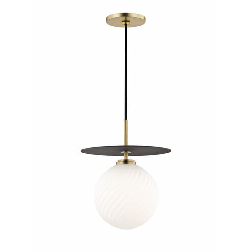 Ellis LED 10 inch Aged Brass and Black Pendant Ceiling Light