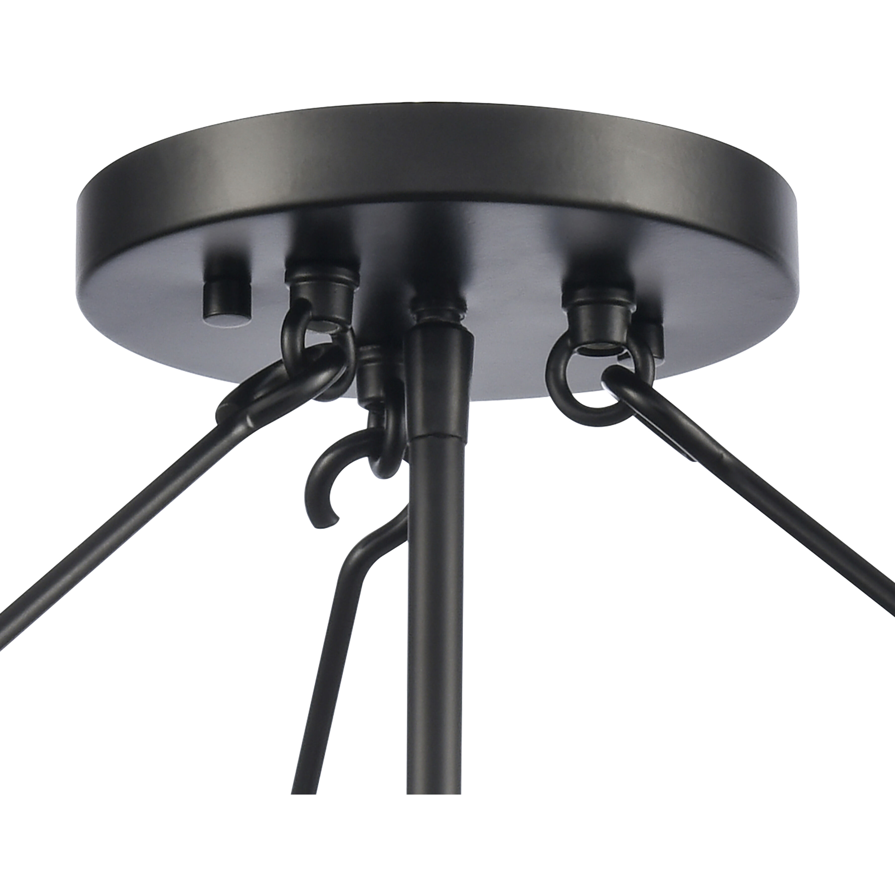 Solace 3 Light 16 inch Matte Black Semi Flush Mount Ceiling Light