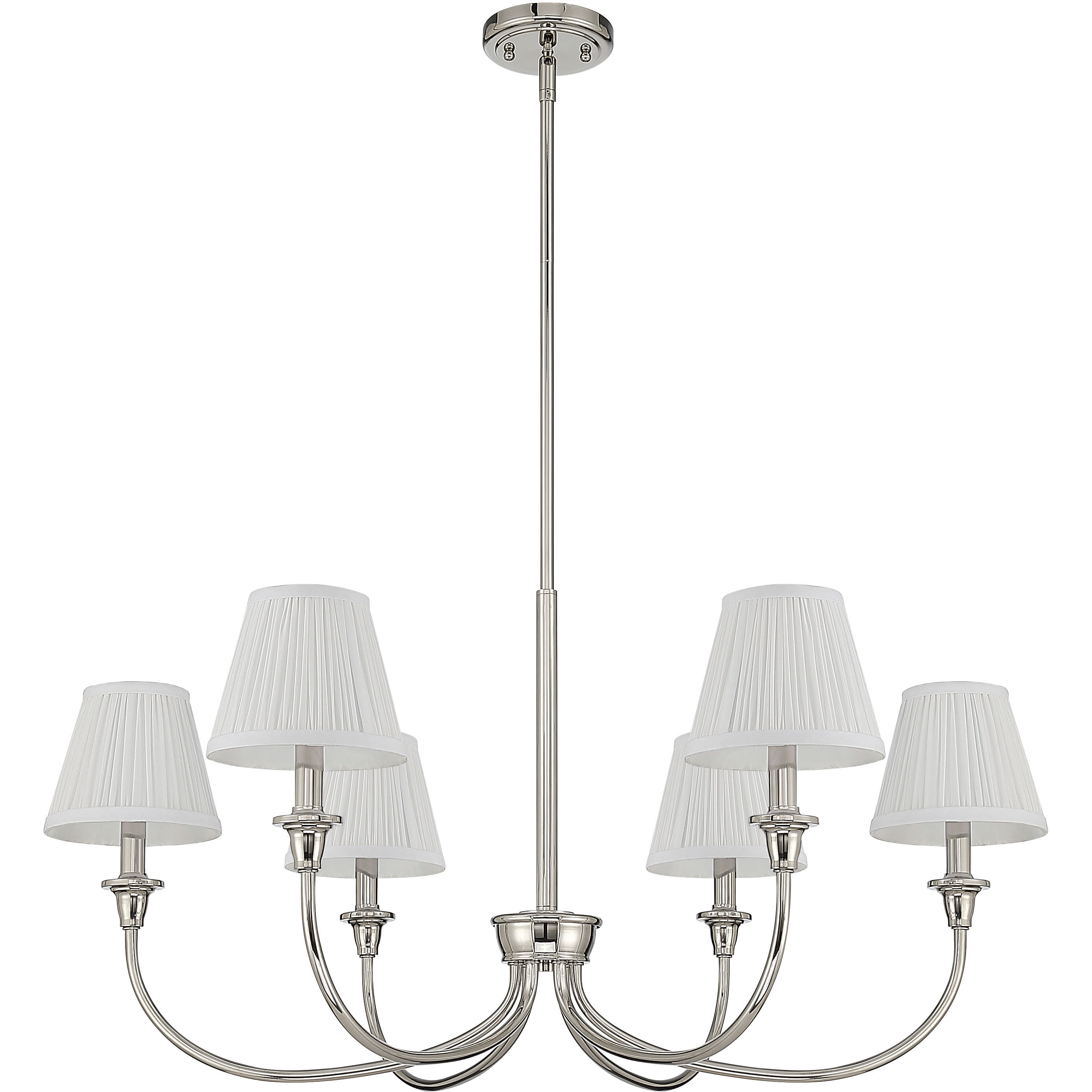 Yep Cambria 6 Light 33.25 inch Polished Nickel Chandelier Ceiling Light