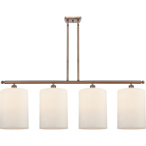 Ballston Cobbleskill 4 Light 48 inch Antique Copper Island Light Ceiling Light in Matte White Glass