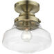 Avondale 1 Light 9 inch Antique Brass Semi-Flush Ceiling Light