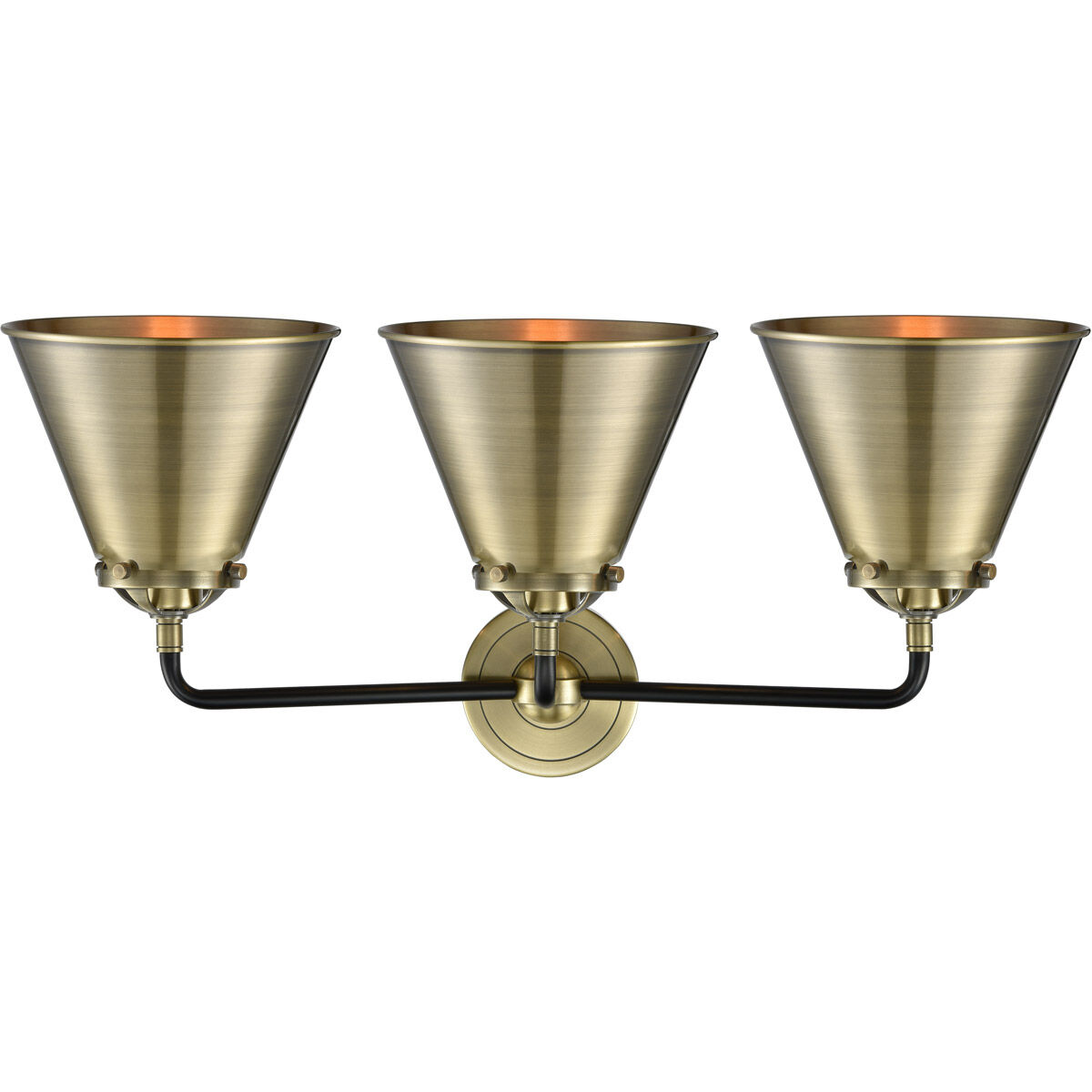 Nouveau Appalachian 3 Light 26 inch Black Antique Brass Bath Vanity Light Wall Light, Nouveau