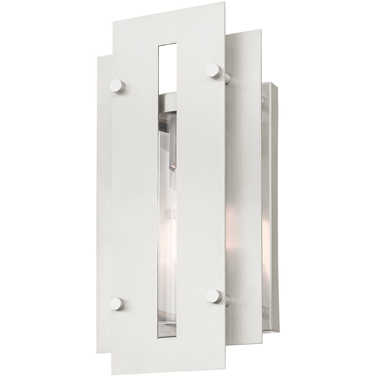 Utrecht 1 Light 14 inch Brushed Nickel Accents Outdoor Wall Lantern