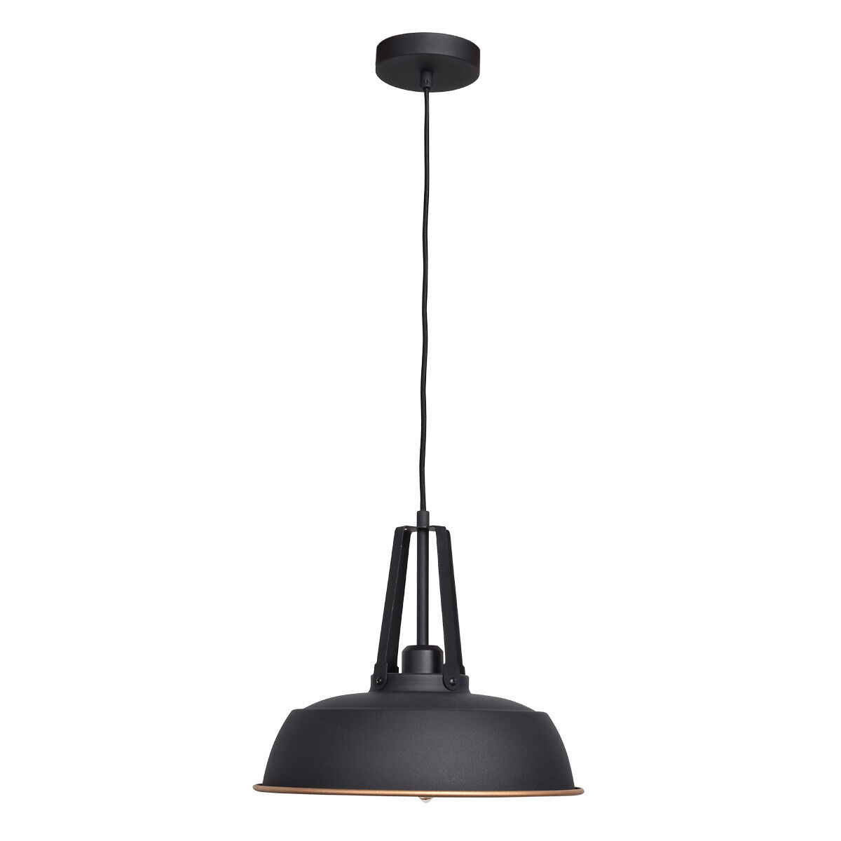 Nostalgia 1 Light 14 inch Matte Black Outer and Matte Gold Inner Pendant Ceiling Light