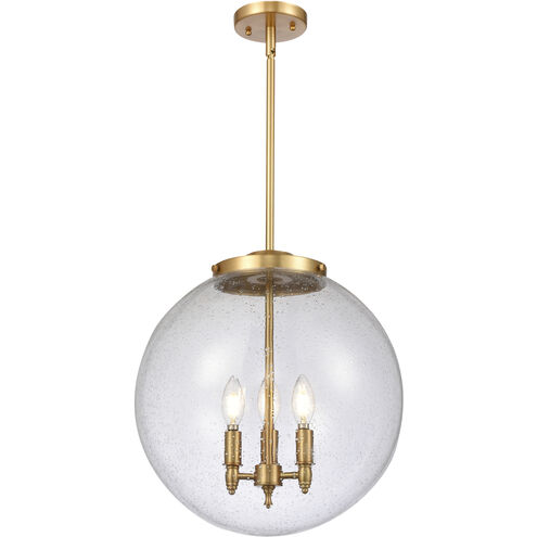 Franklin Restoration Beacon 3 Light 16 inch Satin Gold Statement Pendant Ceiling Light in Incandescent, Seedy
