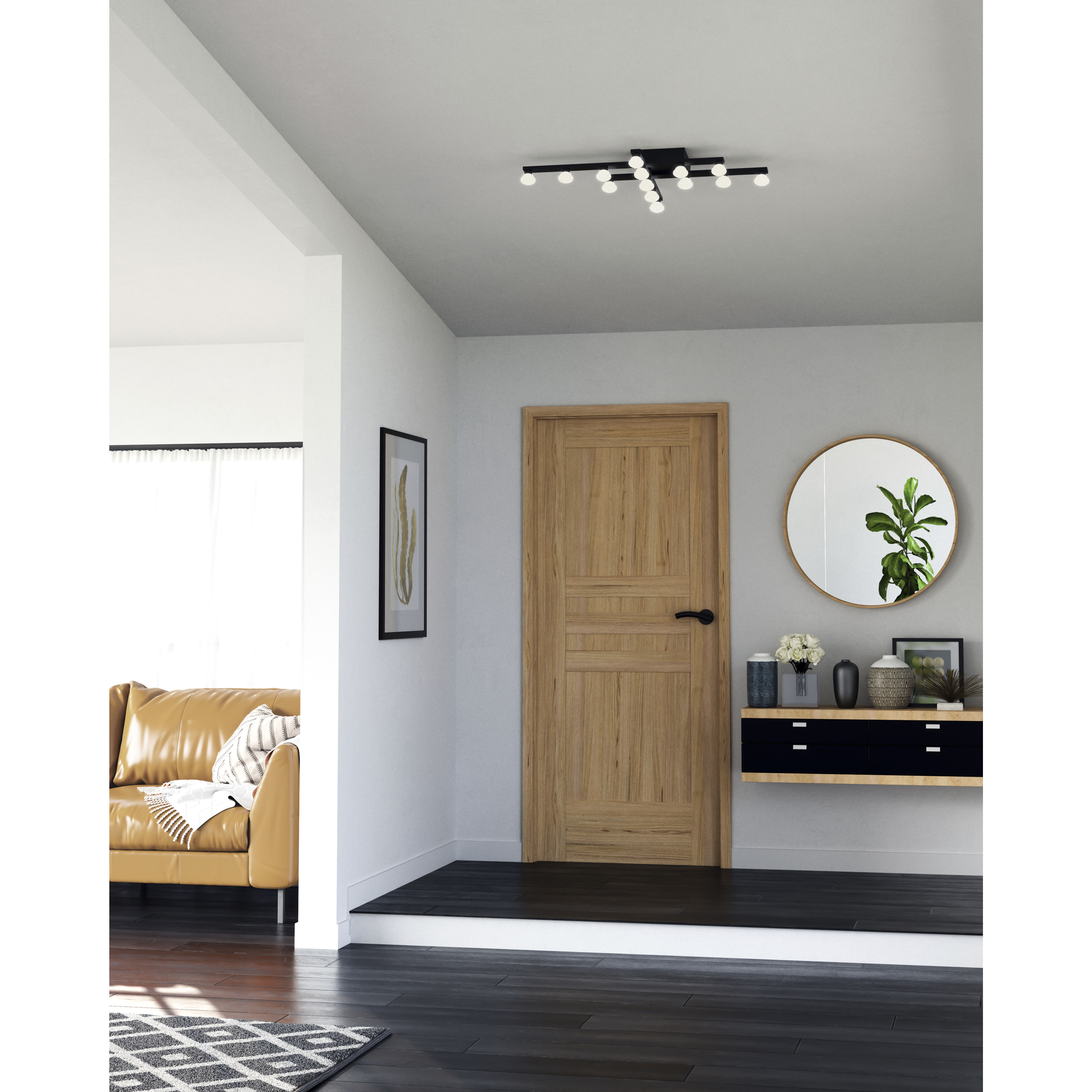 Rezz LED 17.75 inch Black Flush Mount Ceiling Light