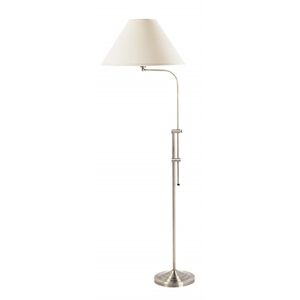 Signature 57 inch 150 watt Brushed Steel Floor Lamp Portable Light, Adjustable Pole