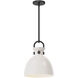 Alora Mood Waldo Pendant Ceiling Light in Matte Black, Glossy Opal Glass