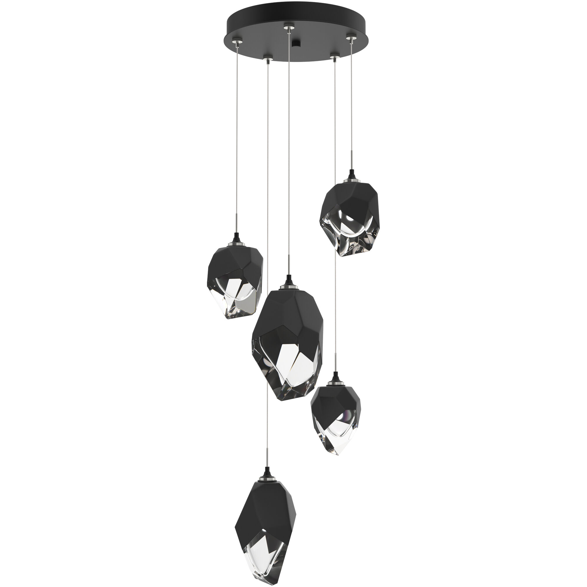 Chrysalis 5 Light 15.7 inch Black Pendant Ceiling Light in Black Crystal