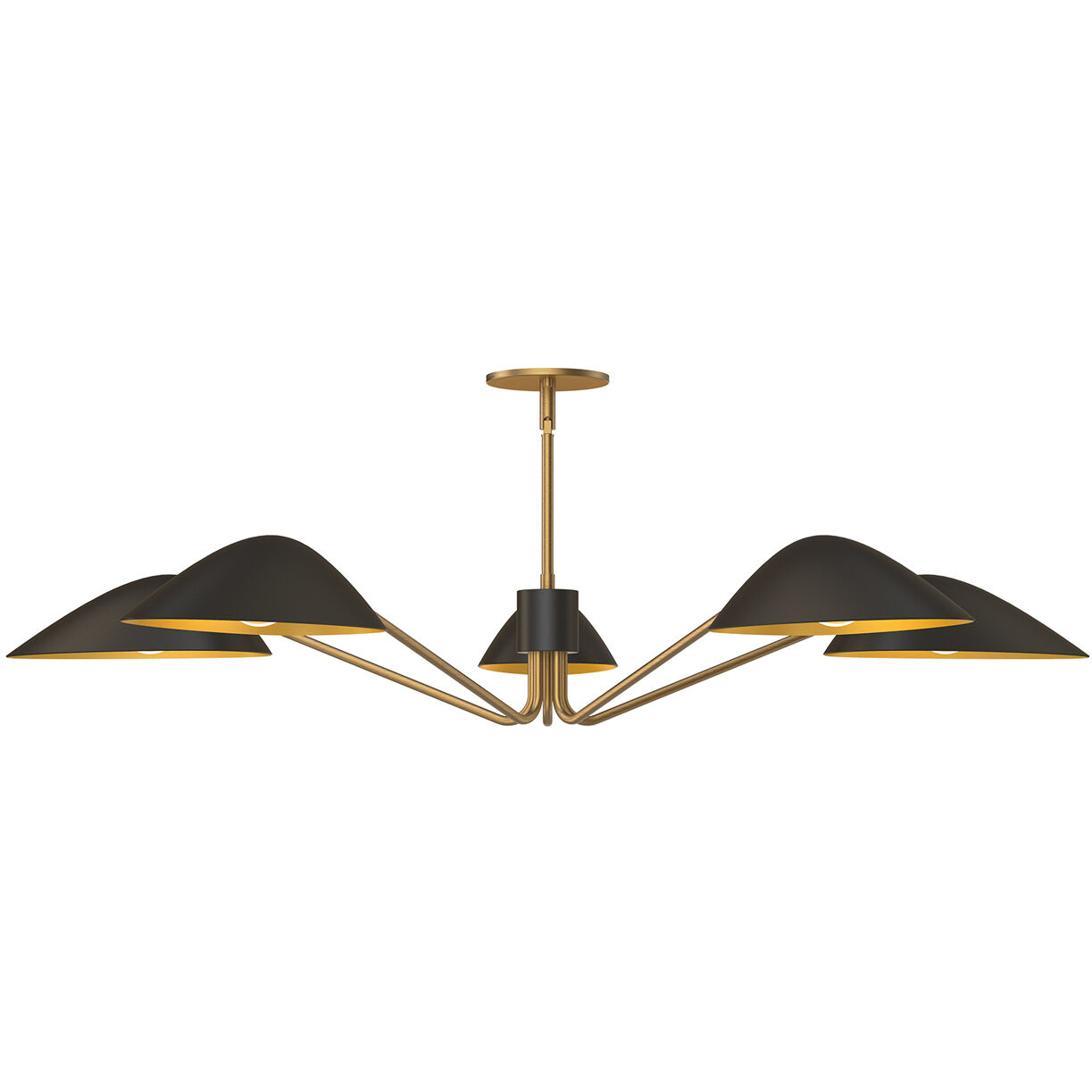 Alora Mood Oscar Pendant Ceiling Light in Aged Gold and Matte Black