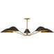 Alora Mood Oscar 5 Light 46 inch Aged Gold and Matte Black Pendant Ceiling Light