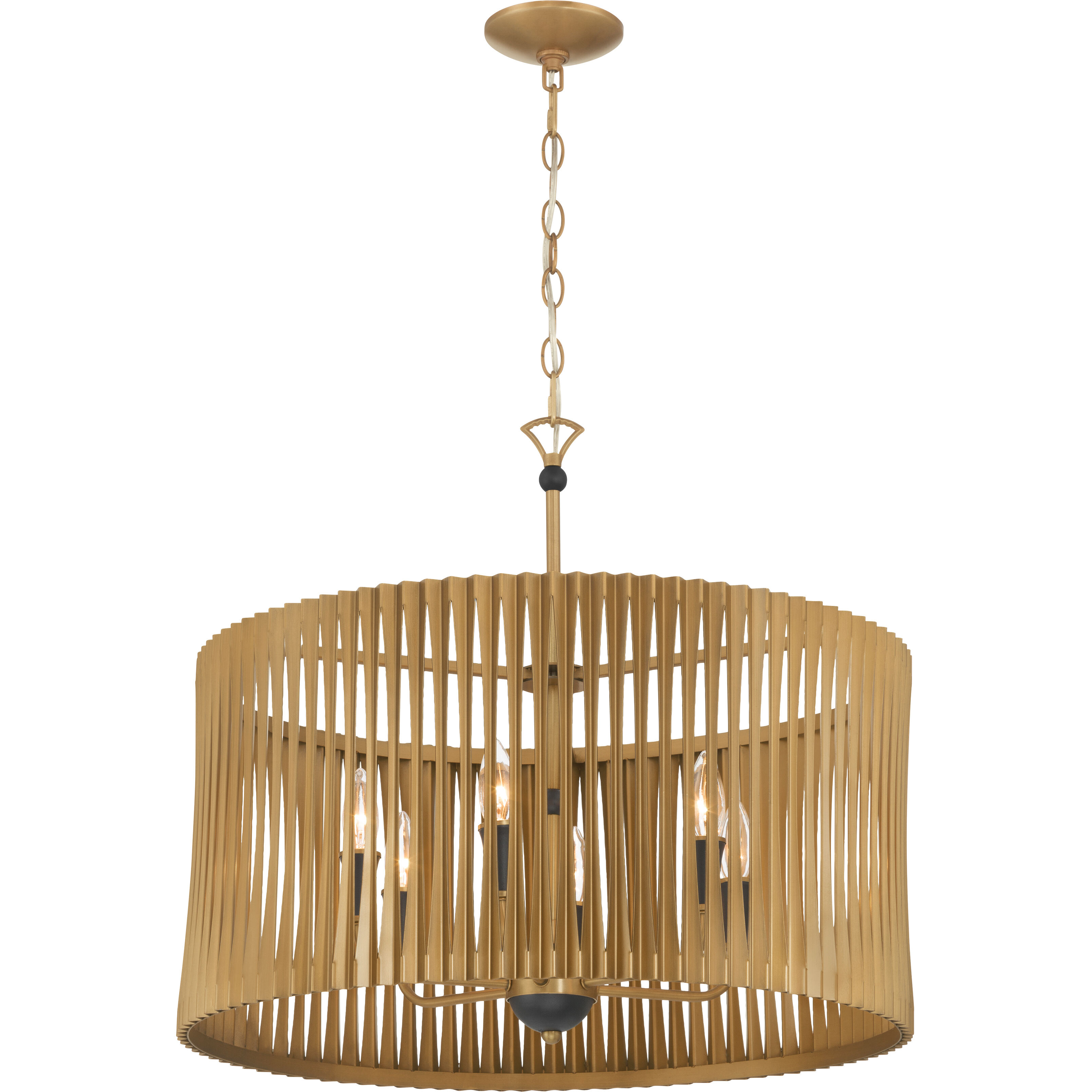Aven 6 Light 24 inch Sand Coal Black and Legacy Brass Pendant Ceiling Light