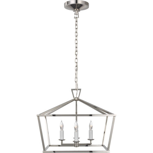Chapman & Myers Darlana 4 Light 16 inch Polished Nickel Semi-Flush Mount Lantern Ceiling Light, Small