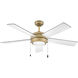 Croft 52 inch Heritage Brass with Matte Black, Matte White Blades Fan, Regency Series