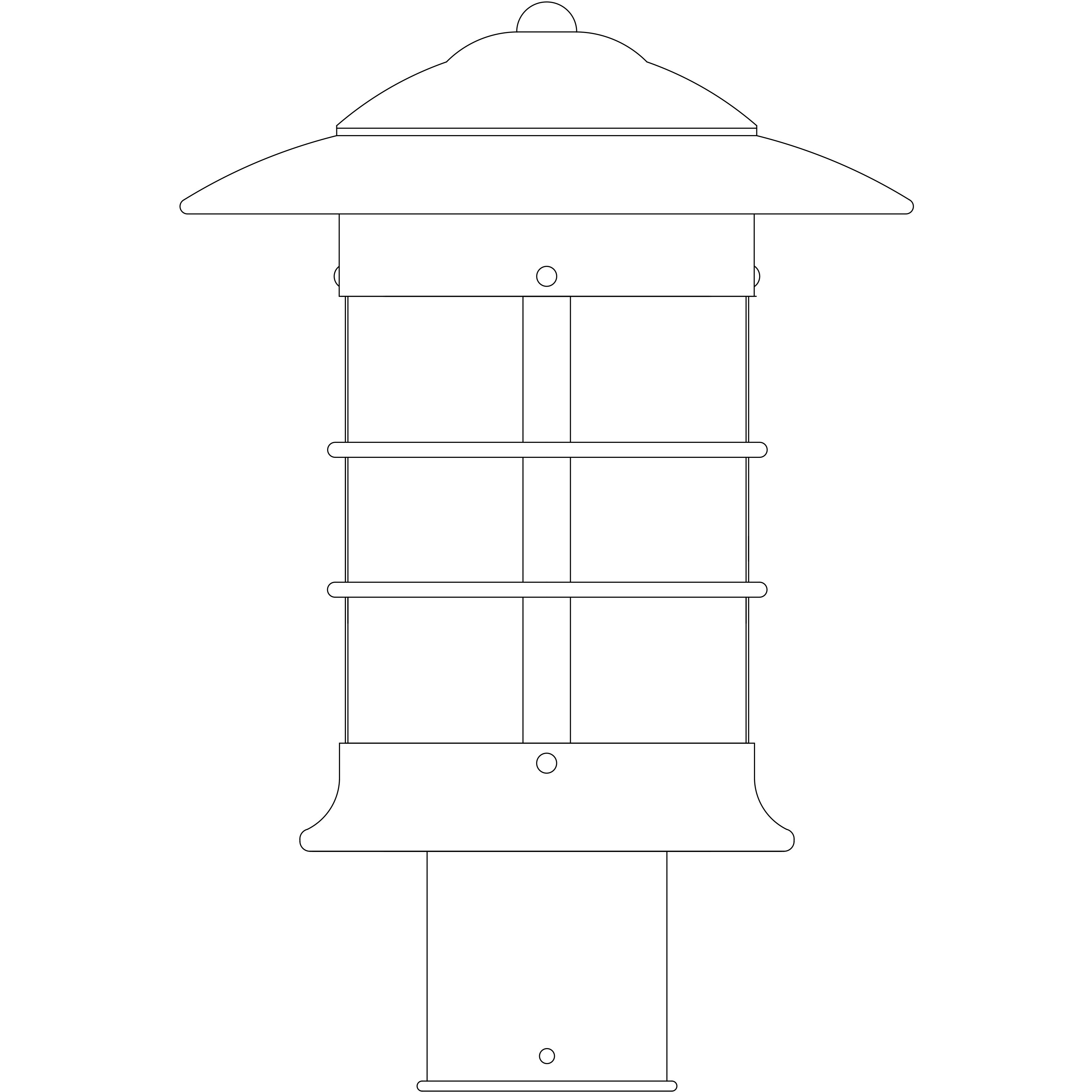 Newport 1 Light 13.62 inch Antique Brass Post Mount in Frosted