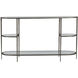 Wyeth 64 X 16 inch Antique Nickel and Tempered Glass Console Table