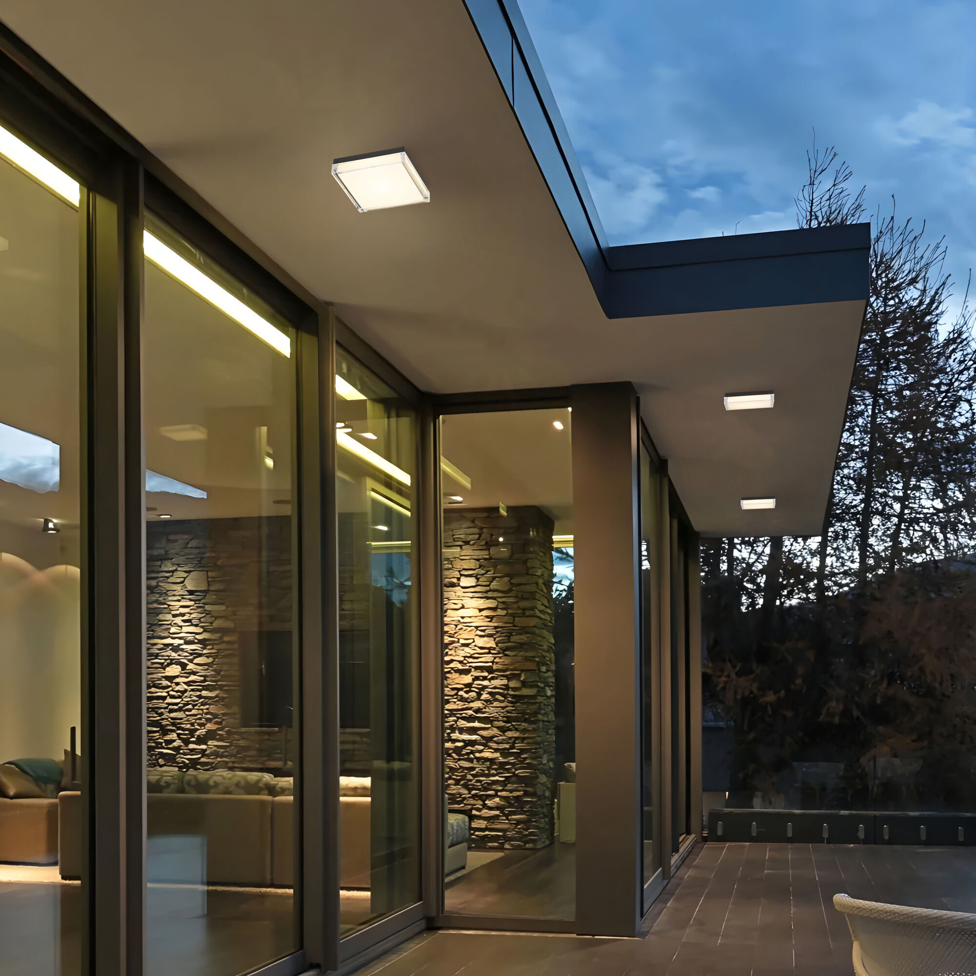 Box LED 11 inch Sand Black Outdoor Flush Mount